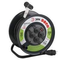ЭРА Удлинитель силовой RMx-4es-3x2.5-30m-IP44(KG) на металлической катушке c заземлением 4 розетки 30м КГ 3х2.5мм2