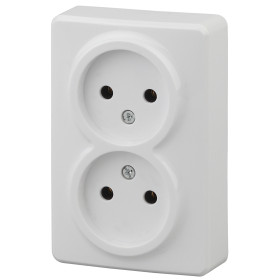 ЭРА Розетка Эксперт 11-2202-01 двойная 2х2P 16A-250В IP20 ОУ белый