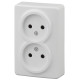 Розетка ЭРА Эксперт 11-2202-01 двойная 2х2P 16A-250В IP20 ОУ белый