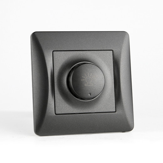 Светорегулятор поворотный (диммер), 125-250V, 500W (антрацит)