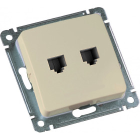 Hegel Мастер внутр Слоновая кость РСКТ-440-01 Розетка компьютерная и телефонная механизм