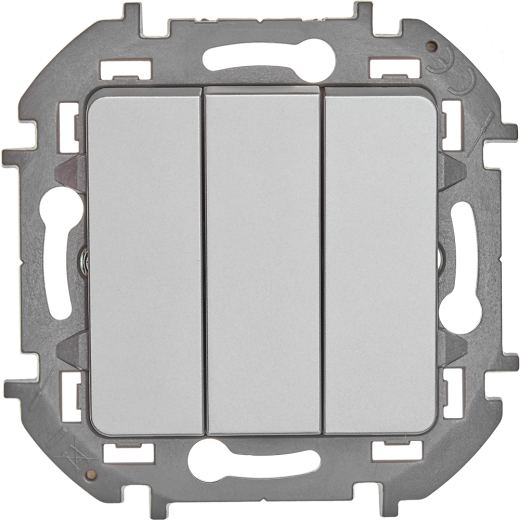 Выключатель трёхклавишный - Legrand/Daccord Inspiria - 10АХ 250В винтовые зажимы - алюминий