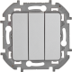 Выключатель трёхклавишный - Legrand/Daccord Inspiria - 10АХ 250В винтовые зажимы - алюминий