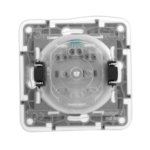 Розетка с заземлением IP44 - Legrand Etika - со шторками с защитной крышкой 16А 250В безвинтовые зажимы - слоновая кость