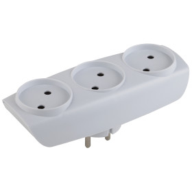 ЭРА Разветвитель электрический SP-3-W на 3 розетки без заземления 16А белый
