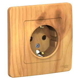 Systeme Electric Blanca внутр Ясень Розетка с/з без шторок, 16А, 250В