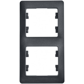 Systeme Electric Glossa Антрацит Рамка 2-ая, вертикальная