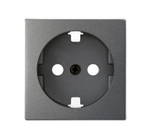 Simon S82 Concept Матовый титан, Накладка со шторками для розетки с заземлением Schuko 2Р+Е