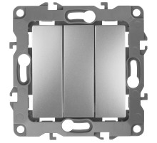 ЭРА 12-1107-03 Выключатель тройной, 10АХ-250В, IP20, Эра12, алюминий (10/100/3200)