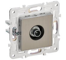 IEK SKANDY Никель Розетка TV проходная SK-A17N