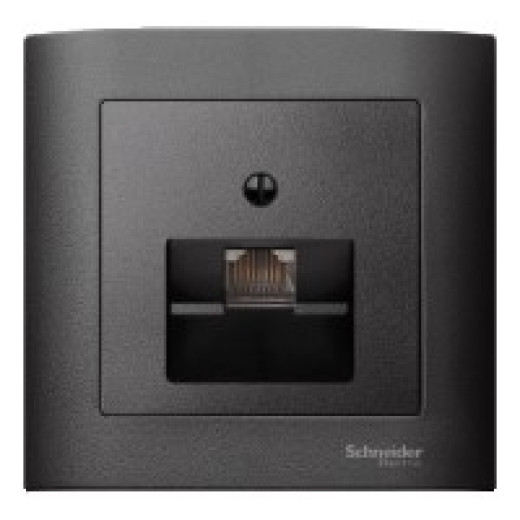 MERTEN ЦЕНТР.ПЛАТА д/розетки RJ45, 1 пост, АНТРАЦИТ, SM