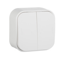 Legrand Quteo Белый Выключатель 2-клавишный 10А.