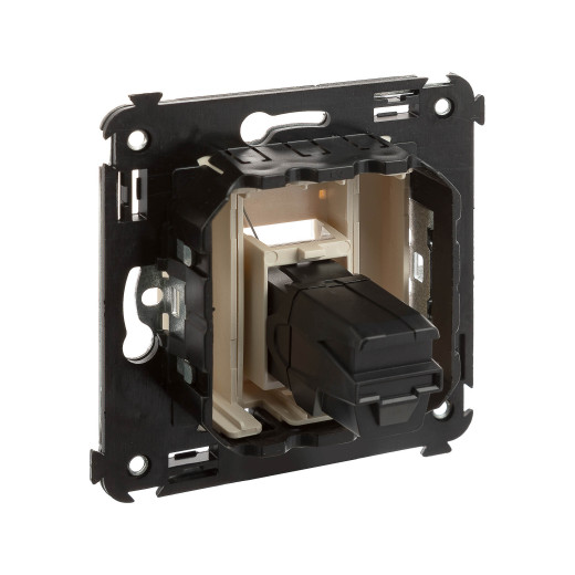 USB 3.0 розетка одинарная в стену, тип А-А, Avanti, ванильная дымка