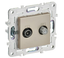 IEK SKANDY Шампань Розетка двойная TV+SAT SK-A13Sh