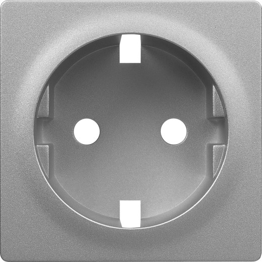 Valena LIFE.Лицевая панель розетки 2К+З.Алюминий