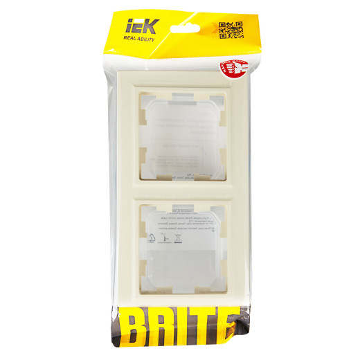 BRITE Рамка 2-мест. IP44 РУ-2-БрКр-44 беж. IEK
