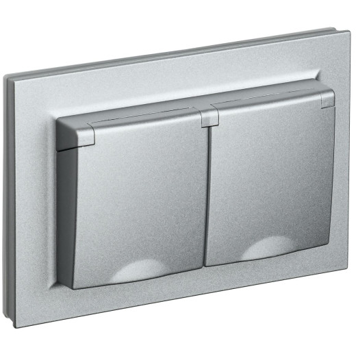 BRITE Роз. 2-я с кр. 16А в сб IP44 РСбш12-3-44-БрА алюм. IEK