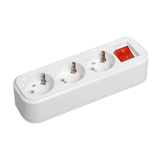 Розетка переносная разб. с выкл. К03В 3 места CLASSIC IEK