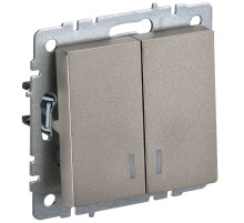 IEK BRITE BASE Шампань Выключатель 2-кл с инд. 10А ВС10-2-1-БрШ