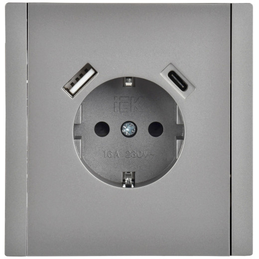 FORTE&PIANO Роз. з/к/ш в/к 16А USB A+C 18Вт FP547 ст. IEK