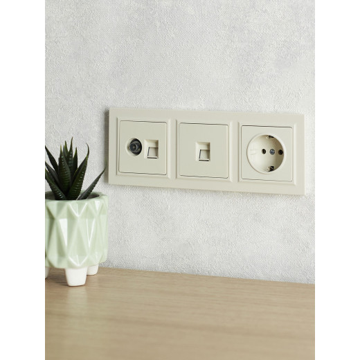 BRITE Рамка 3-мест. РУ-3-БрКр беж. IEK