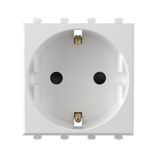 Розетка модульная, 2P+E, с з/ш, Avanti, белое облако, 2 модуля