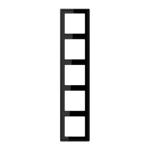 Рамка для вертикальной и горизонтальной установки, 5 постов, дюропласт, черный, LS990