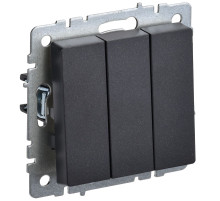 IEK BRITE BASE Черный Выключ. 3-кл 10А ВС10-3-0-БрЧ