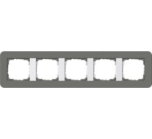 Gira E3 Темно-серый/белый глянцевый Рамка 5-ая