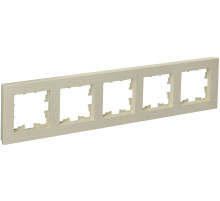 IEK BRITE DECOR Бежевый рифленый Рамка 5-м РУ-5-Бр