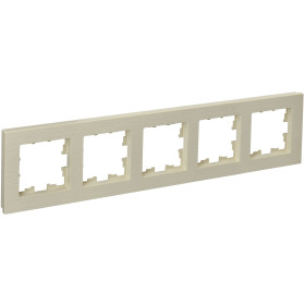 IEK BRITE DECOR Бежевый рифленый Рамка 5-м РУ-5-Бр