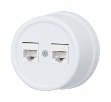 BIRONI Лизетта Пластик Белый Розетка 2-ая RJ45