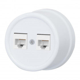 BIRONI Лизетта Пластик Белый Розетка 2-ая RJ45