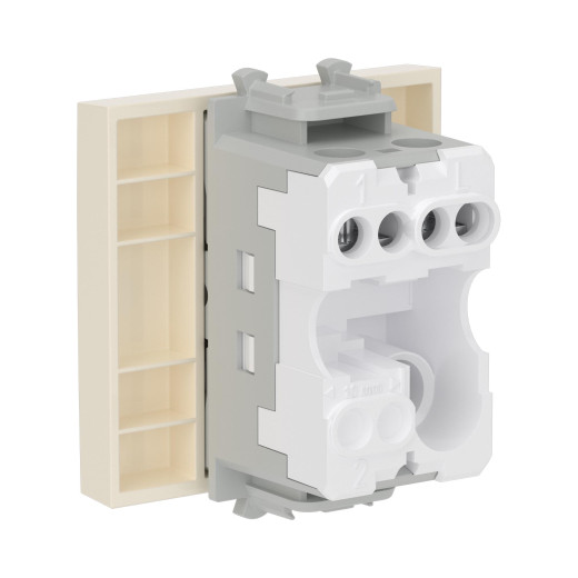 Кнопка одноклавишная модульная, Avanti, ванильная дымка, 2 модуля