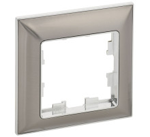 IEK BRITE Рамка 1-мест. РУ-1-Бр хром/никель