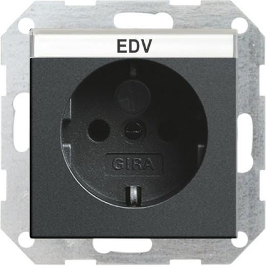 Розетка с з/к, защитой от детей и полем для надписи