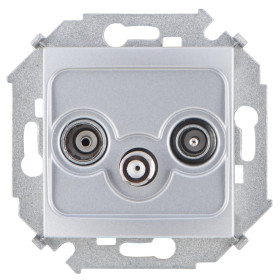 Simon 15 Алюминий Розетка R-TV-SAT одиночная, винт.зажим