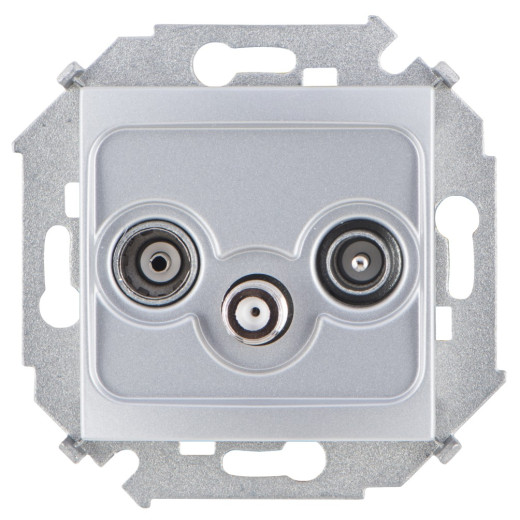 Simon 15 Алюминий Розетка R-TV-SAT одиночная, винт.заж.