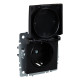BRITE Роз. с з/к/ш с кр. 16А IP20 РСбш10-3-БрЧ черн. IEK