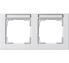 Gira E2 Белый Рамка 2-ая горизонтальная с полем для надписи