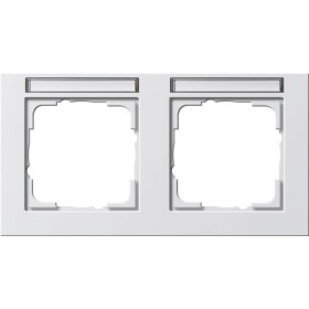 Gira E2 Белый Рамка 2-ая горизонтальная с полем для надписи