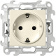 Розетка 2К+3 с защитными шторками Push&Go , сл.кость