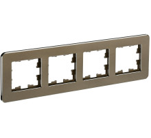 IEK BRITE DECOR Латунь металл. скругл.угол Рамка 4-м РУ-4-1-Бр RE
