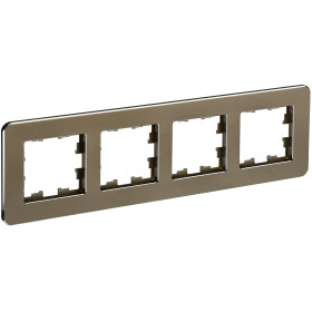 IEK BRITE DECOR Латунь металл. скругл.угол Рамка 4-м РУ-4-1-Бр RE