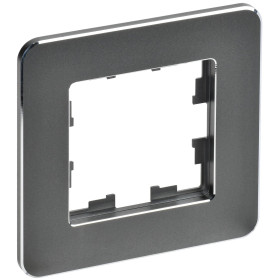 IEK BRITE DECOR Титан металл. скругл.угол Рамка 1-м РУ-1-1-Бр RE