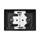 Механизм розетки двойной, 16А, IP44, с заземлением, со шторками, с рамкой, с крышками, чёрный Эпика EKF