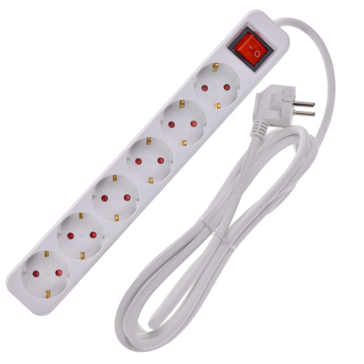 UMA Удлинитель У06К 6 мест 3м 3х1,5мм2 16А бел. IEK