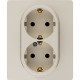 Розетка двойная с заземлением - Legrand Etika - без шторок в сборе 16А 250В винтовые зажимы - слоновая кость