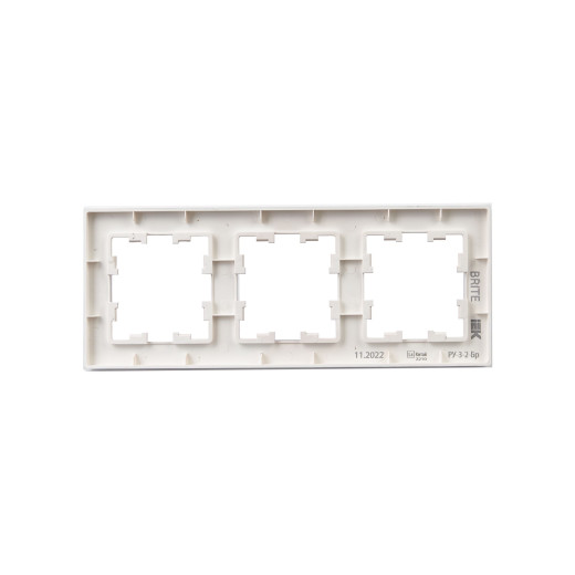 BRITE Рамка 3-мест. РУ-3-2-Бр стекло розовый матовый IEK