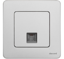 Legrand/Daccord INSPIRIA Алюминий Телефонная розетка RJ11.